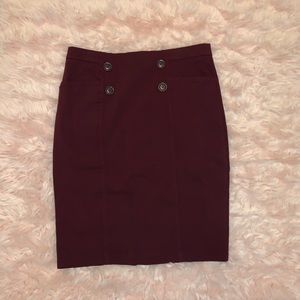 Burgundy pencil skirt